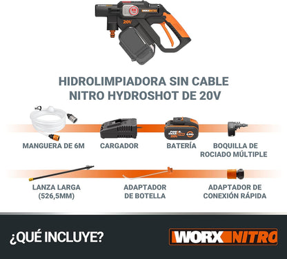 HIDROLAVADORA INALÁMBRICA DE ALTA PRESIÓN HIDROFORCE - Doble Batería + Estuche Gratis