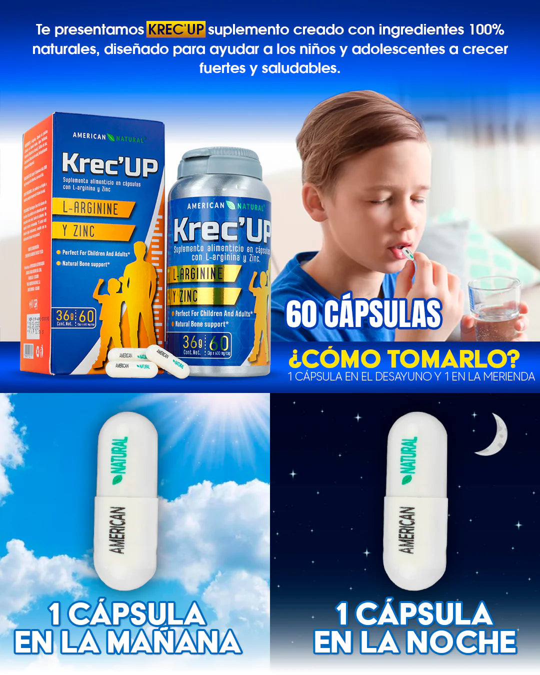 Krec Up -  Crescimiento Saludable para Tu Hijo 🏅 + Ebook Como Comer Sano REGALO 🎁